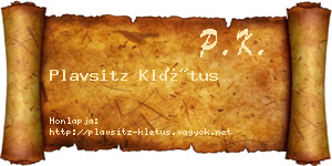 Plavsitz Klétus névjegykártya